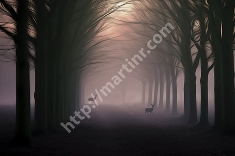 Deers In Wood Lane I