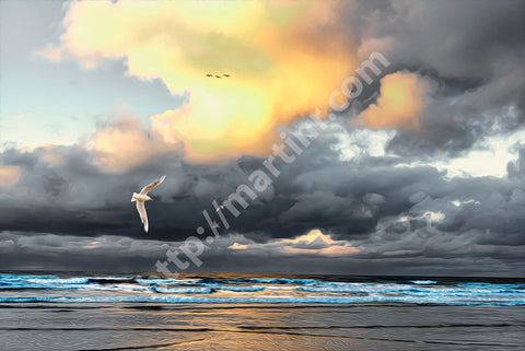 Grey And Yellow Sunset