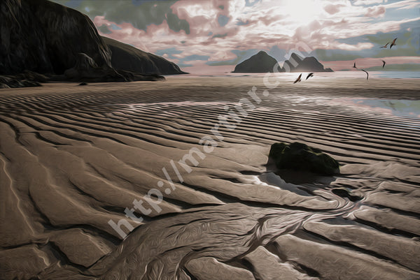Holywell Bay Sand Marks 1