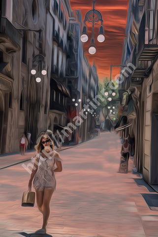 Lady At Sunset Time II